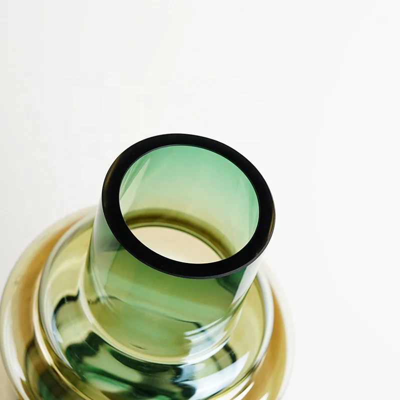 
Simple Hydroponic Home Colorful Clear Yellow Green Flower Glass Vase Craft 