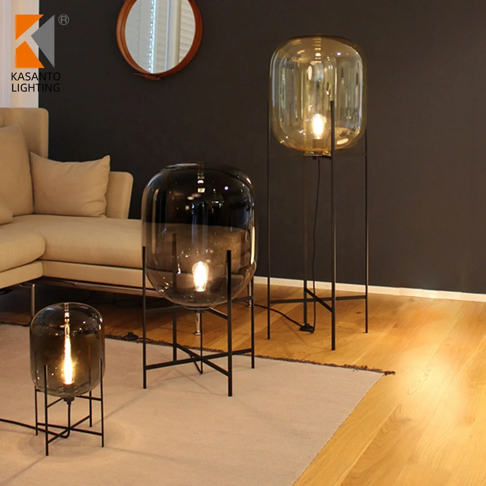 2020 top sale floor lamp  designer simple  metal glass corner floor lamps for living room hotel decorative from china