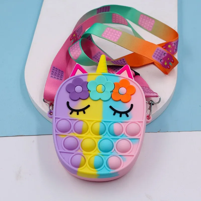 2022 Hot Sale Pop Itting Fidget Toy Fidget Bags Kids Sensory Fidget Toy Stress Relief Push Bubble Pop Wallet Bag For Kid