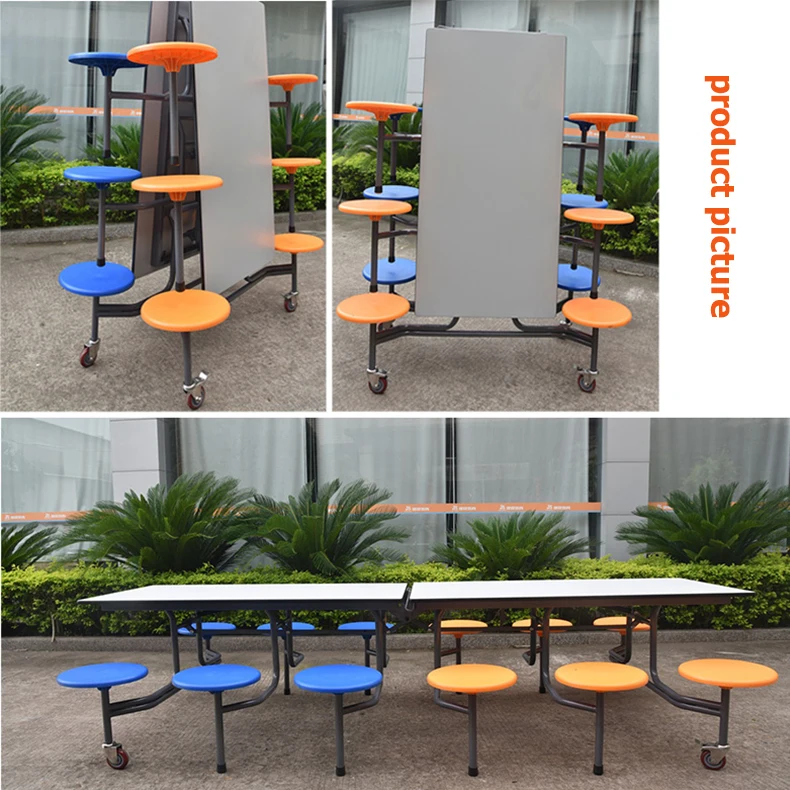 Oval shape multi seats Folding School Dining Cafeteria table