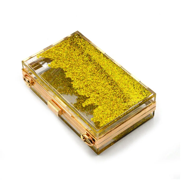 Горячая продажа 2020 Блестящий волшебный Прозрачный блестящий песочный клатч кошелек вечерние сумки прозрачная Желейная коробка Сумочка
