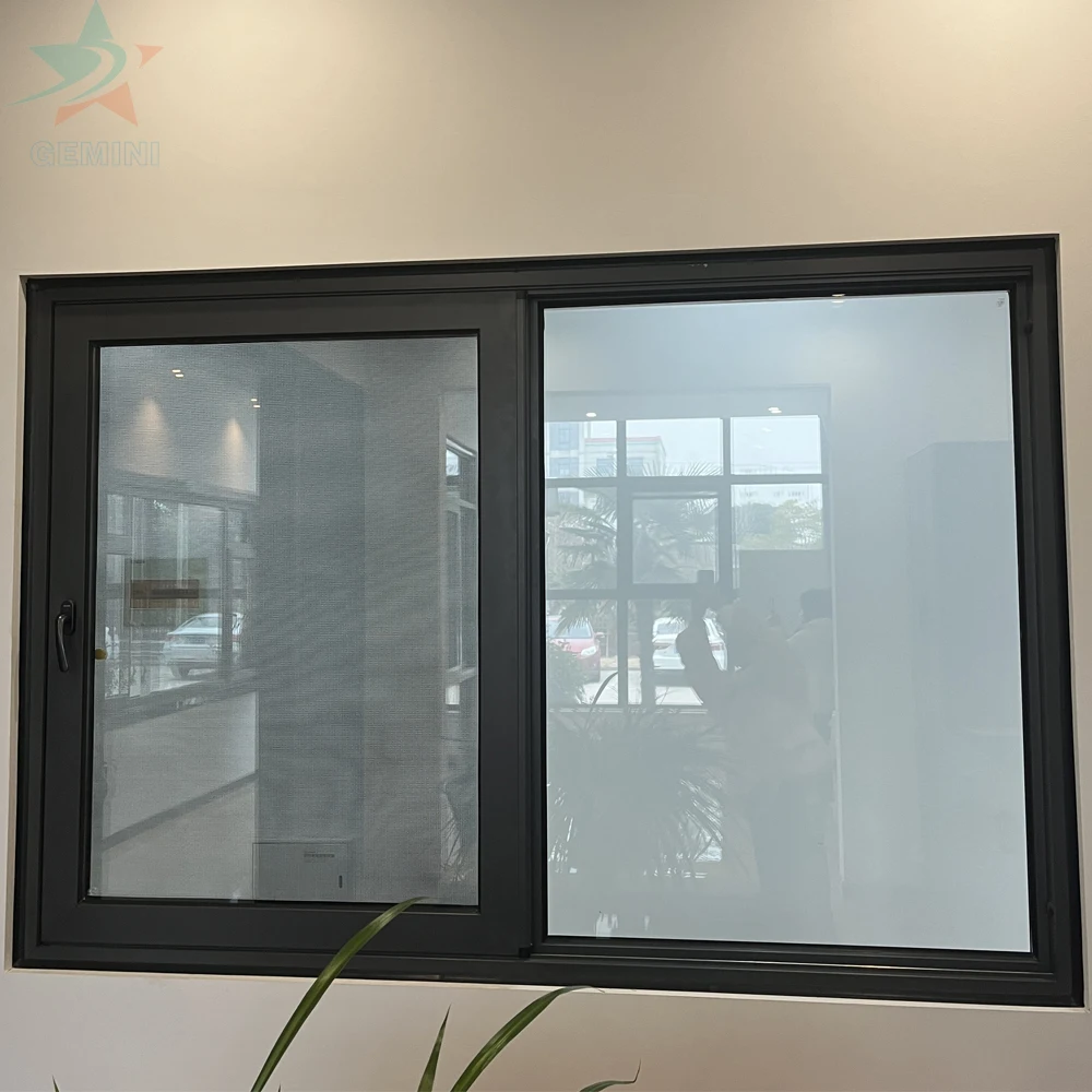 Window manufacturer double glazed 3 tracks sliding window aluminum sliding windows