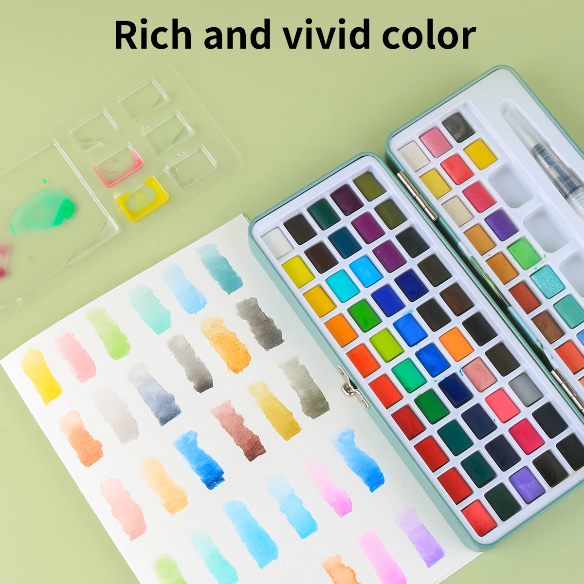 Giorgione 168 Colors Solid Glitter Metallic Watercolor Paint Set with Tin Box and Free Gifts For Watercolor Painting