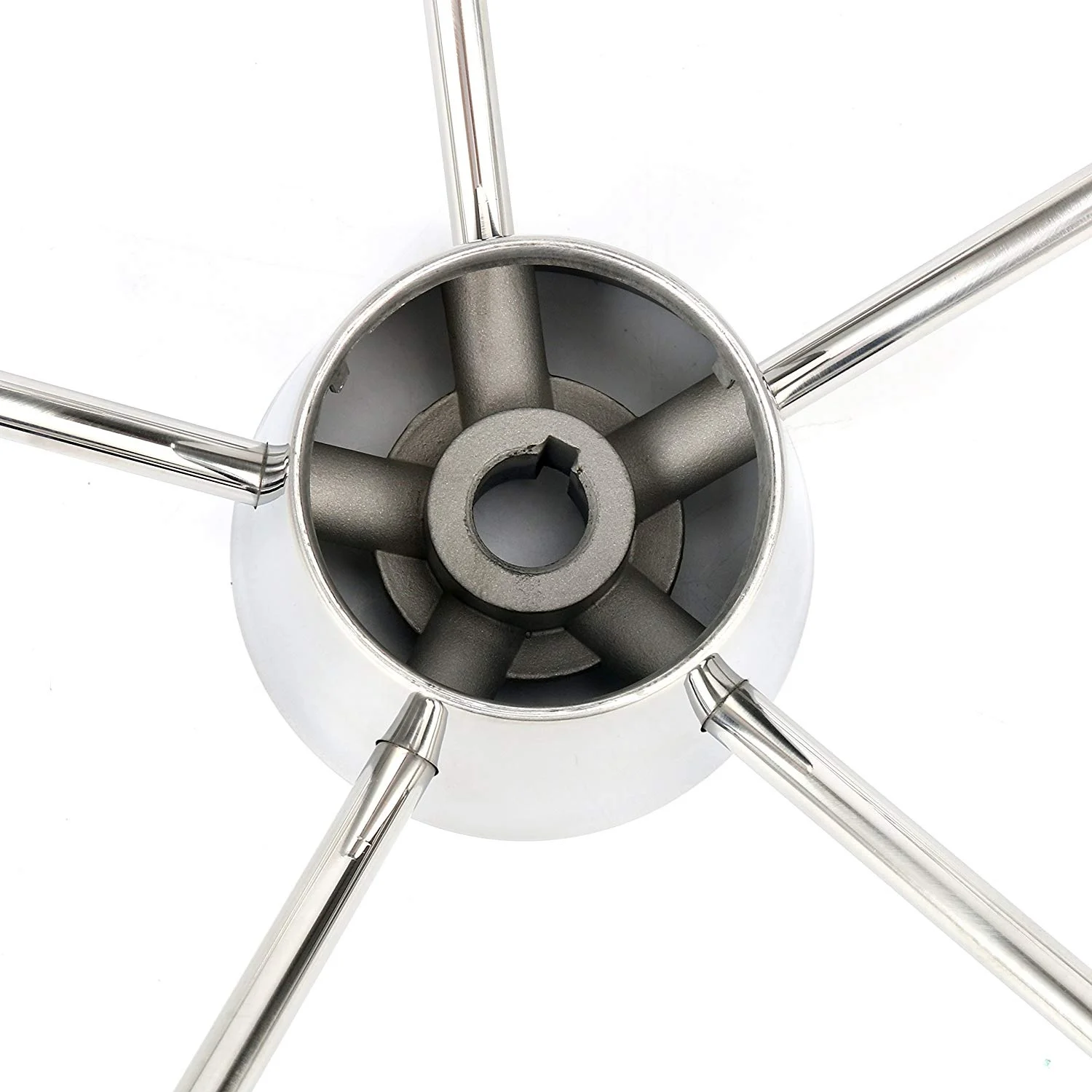 Top quality marine hardware supplier 11 inch stainless steel steering wheel with knob for yacht and sailboat and boat