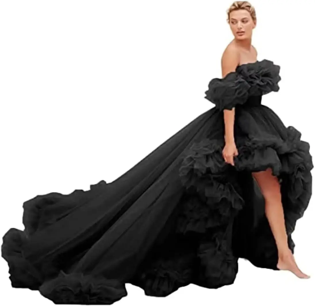 Wholesale custom single Off shoulder gauze dress parent-daughter photo dresses family Formal A-Line Evening birthday party