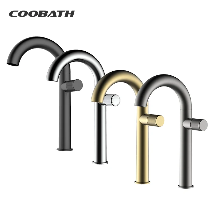 Modern Wholesale Customizable Bathroom Brass Rotary Switches Sink Faucet Brass Wall Mounted Basin Mixer Faucet