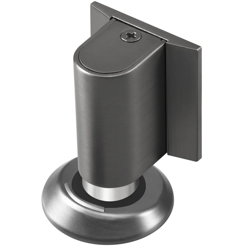 Modern Style Floor Standing Security Door Holder Zinc Alloy 3M Adhesive Mounting Permanent Magnetic Spring Concealed Door Stop