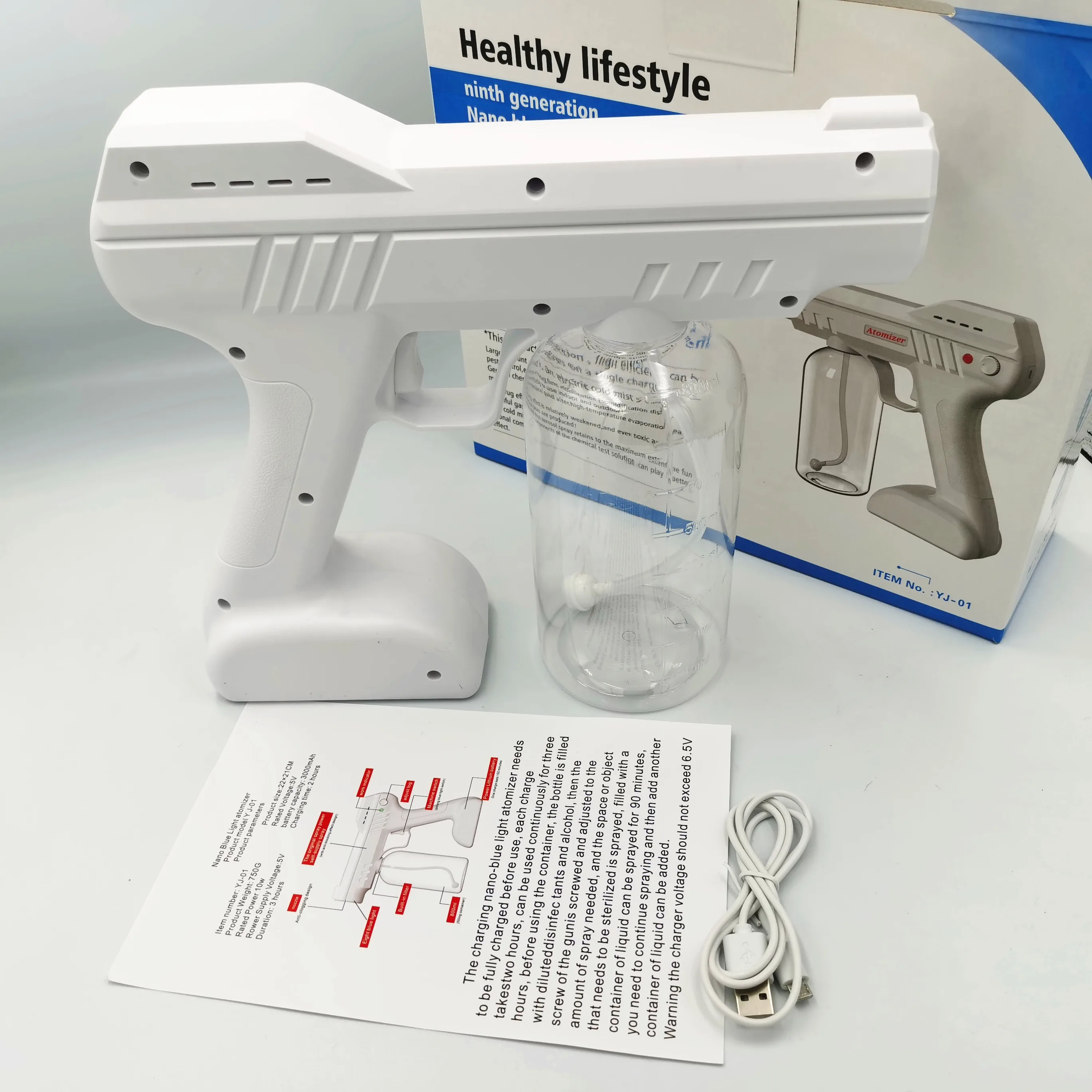 800ML Cup Mini Nano Ultrasonic Atomizer Mist Machine Humidifier Alcohol Disinfiction Home Healthy Lifestyle Spray Gun