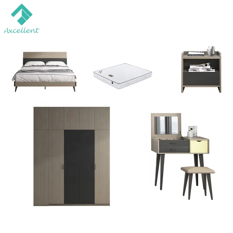 New design low price MDF double color wardrobe design furniture bedroom