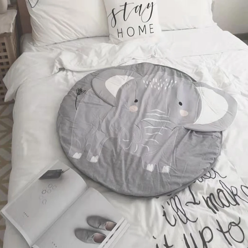 Animal Design Soft Cotton Large Baby Kids Crawling Mat Eco Friendly Non Toxic Cartoon Folding Baby Play Mat