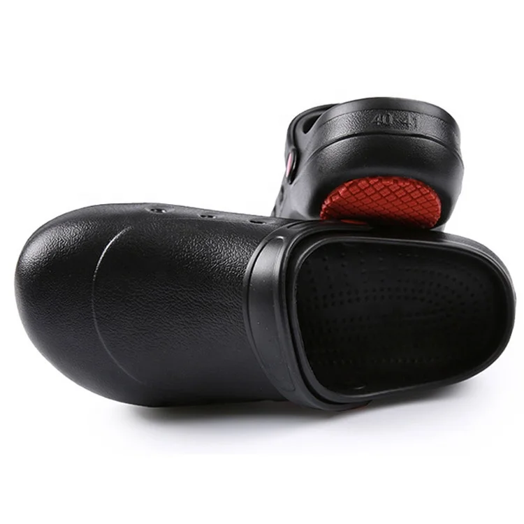 Black Men Nursing Kitchen Chef Work Shoes with Steel Toe Cap