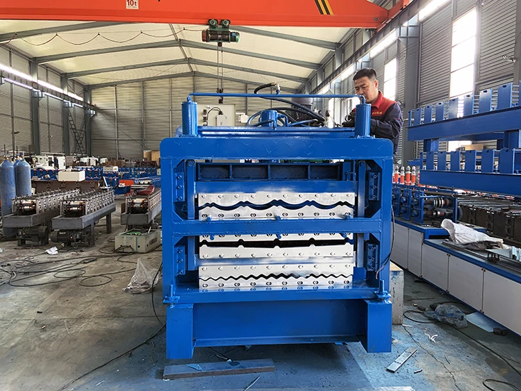 Roof Metal Cold Steel Roof Step Tile Press glazed roofing Roll Forming Machine factory