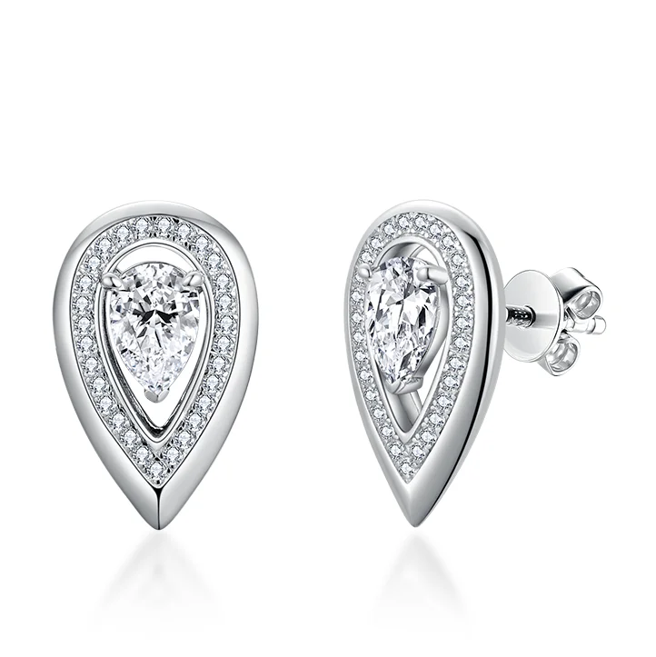 Fine Jewelry Women Luxury Accessories VVS Moissanite 925 Sterling Silver Stud Earrings For Men