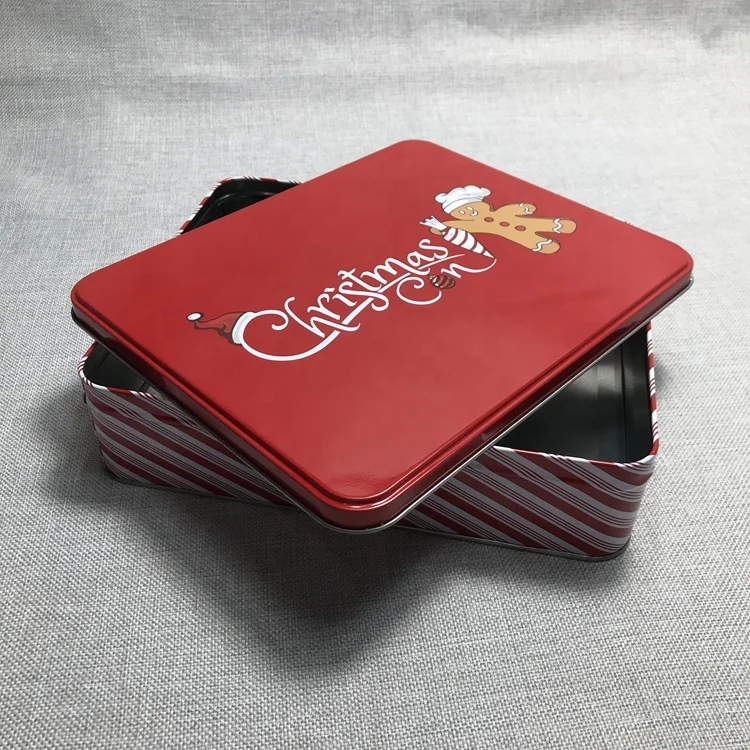 High Quality Food Grade Rectangular Tin box Embossing Tin Box Square metal box custom