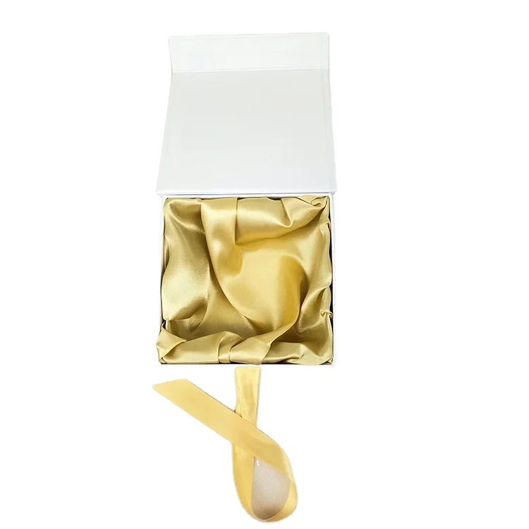 HENGXING Custom cardboard flat pack folding box packaging magnetic paper foldable gift box with ribbon