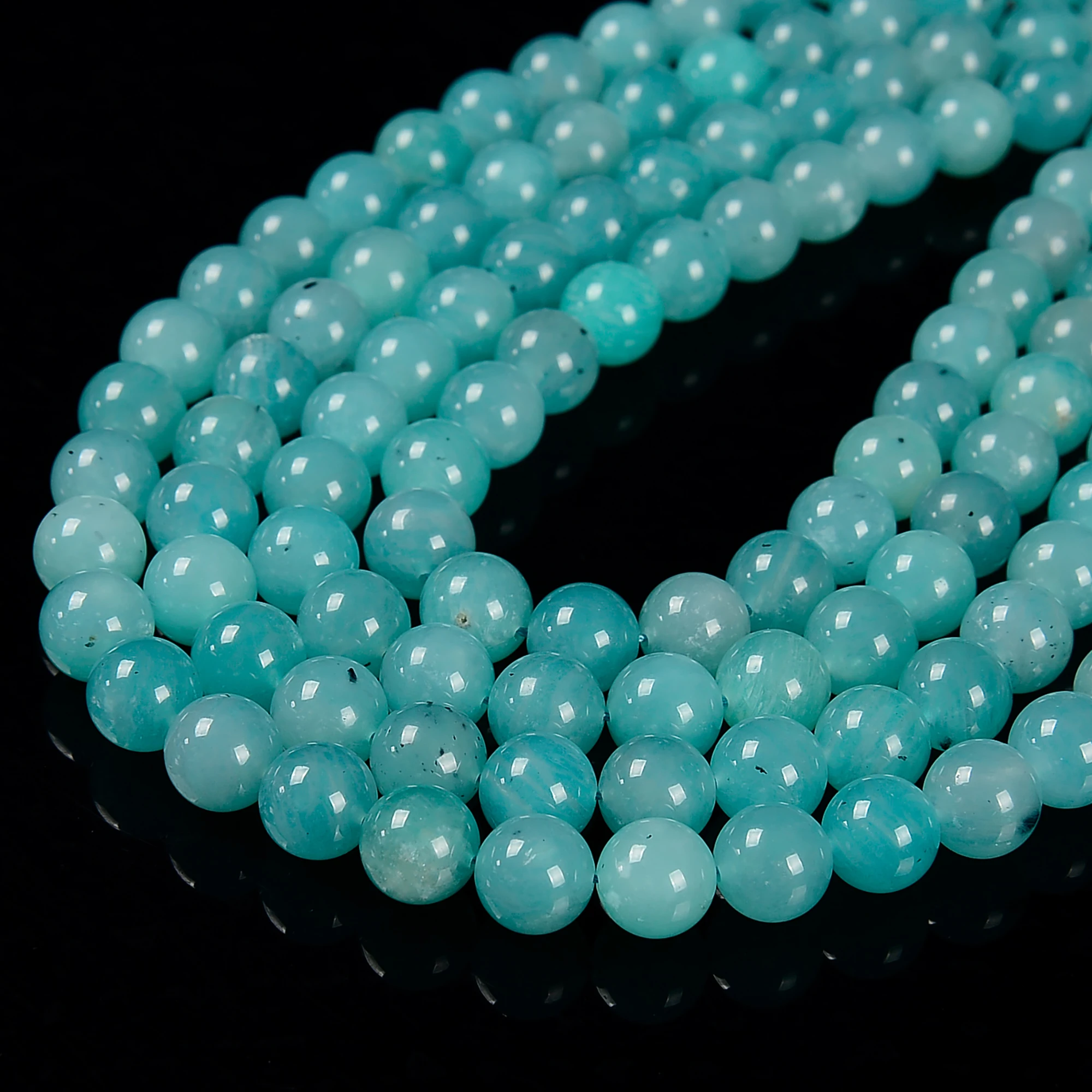 Natural High Quality 6mm 8mmm 10mm Amazonite Lavender Jade Round Beads Strands 14mm 16mm Green Jadeite Jade Beads for Jewelry Ma