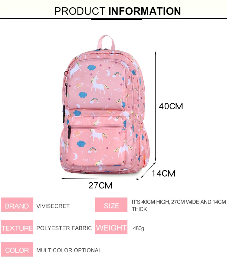 Newest printed polyester fanny kids backpack cartoon children backpacks custom printed school bags