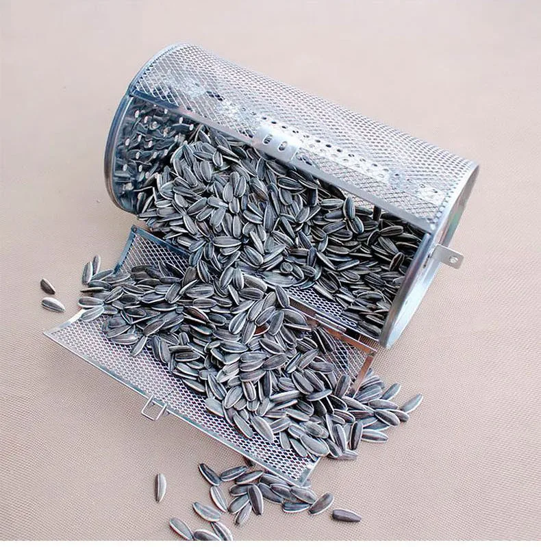 Hedan factory stainless steel square hole BBQ Rolling Grill Basket