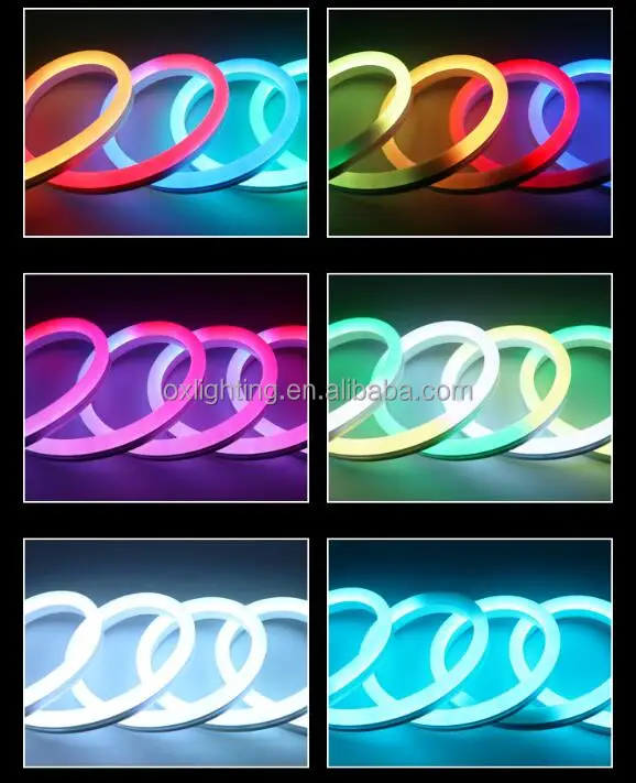 Neon Flex RGB Rope Light Dynamic RGB 12V 24V DMX Digital Outdoor Neonflex LED Addressable 5050 RGB Led Ultra Thin Neon Light