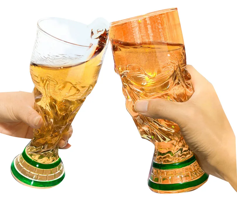 Creative hot selling promotion custom trophy shape fans cheering football beer glass cup