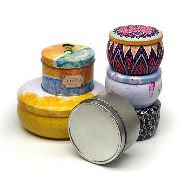 Christmas Scented Fragrance Luxury Empty Containers Jar 2 4 6 8 10 Oz Round Custom Gold Rose White Matte Soy Candle Tin Box