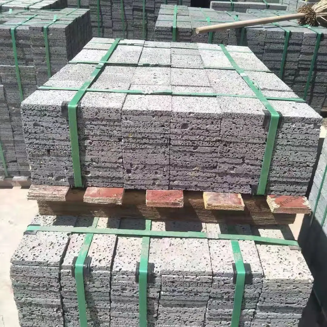 Wholesale volcanic slabs irregularly paving slabs grey cave stone sauna curtain wall brick