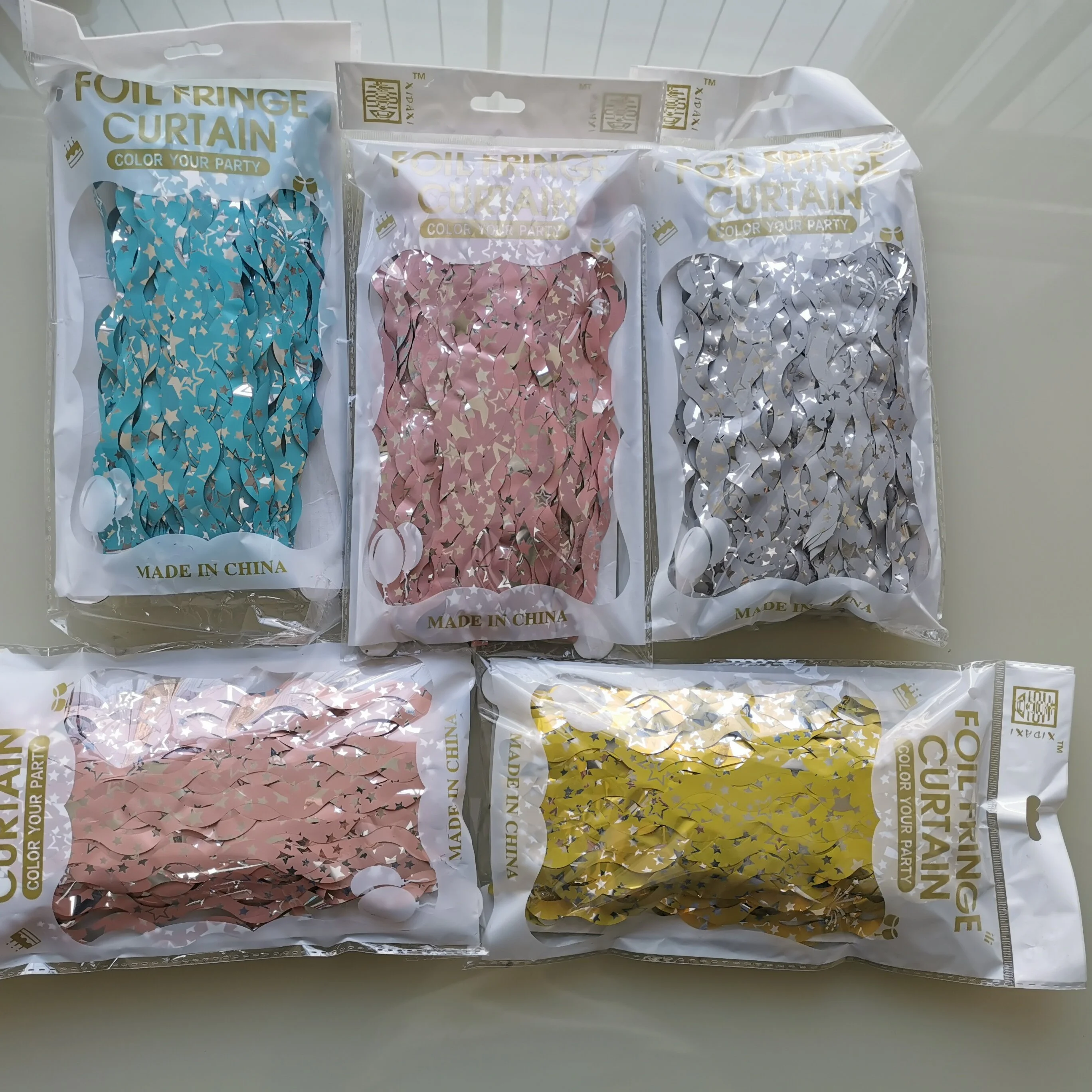 Metallic Tinsel Curtains 1m x 2m Fringe Foil Curtain, Fringe Rose Gold Tinsel Backdrop for Wedding Birthday Party Door Windows