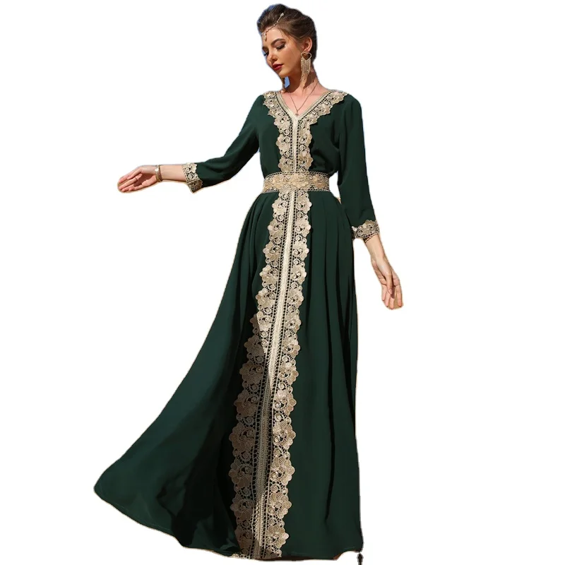 Women arabic clothes Silk women islamic Muslim Dresses Abaya in Dubai Islamic Clothing Muslim Satin Hijab Dress evening dresses