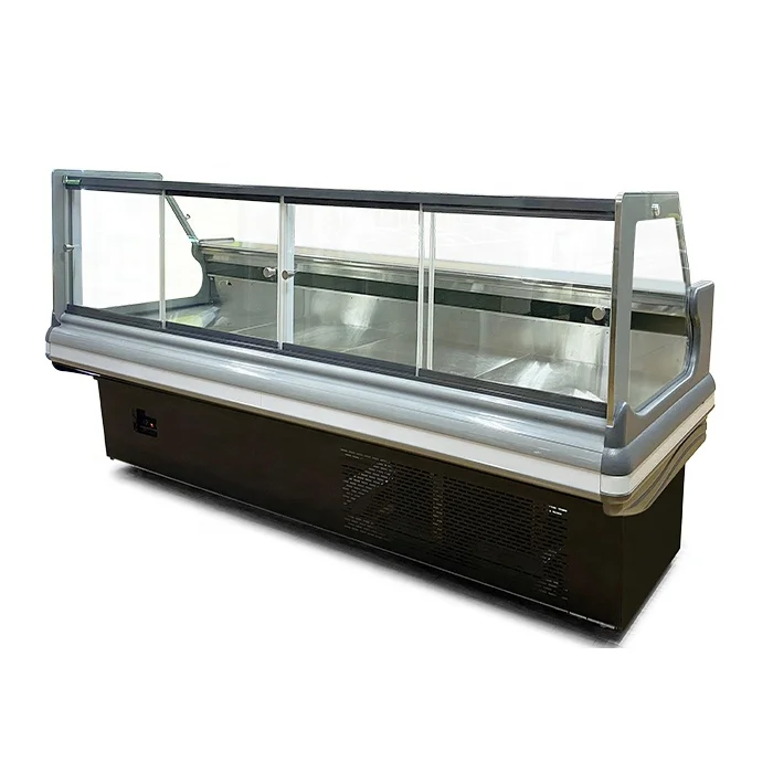 Green Health Upright Fresh Deli Fish Seafood Display Chiller Counter Refrigerator Meat Display Fridge for Sale