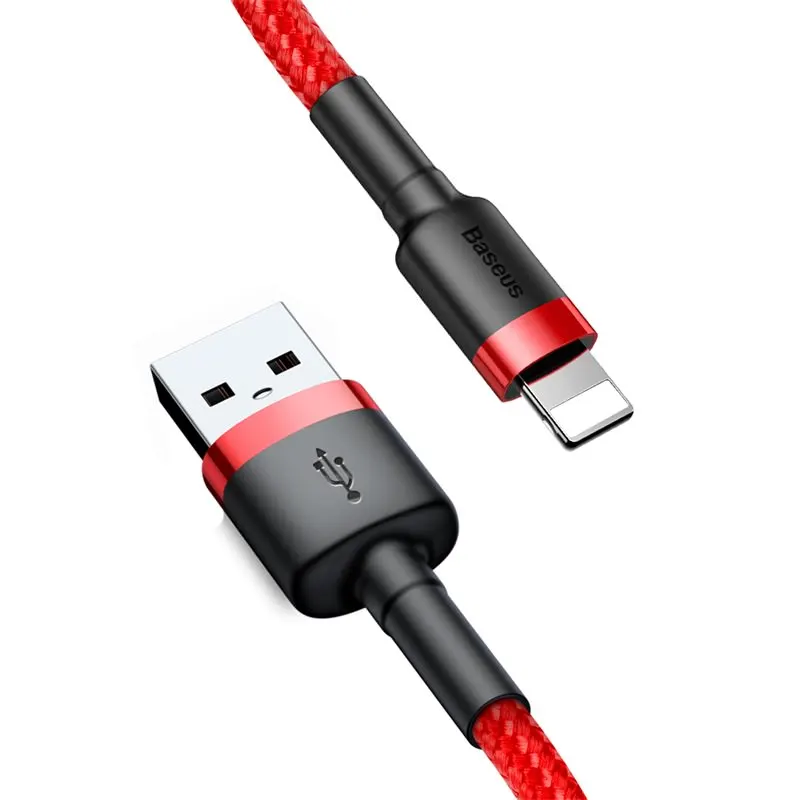  Baseus двойные боковые клапаны для подключения usb 2.4A быстрой передачи данных зарядный кабель Apple IPhone 5s x