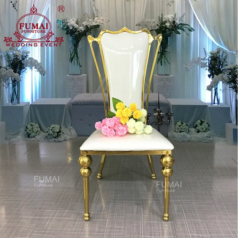 PU leather modern wedding banque baroque high back chair for sale