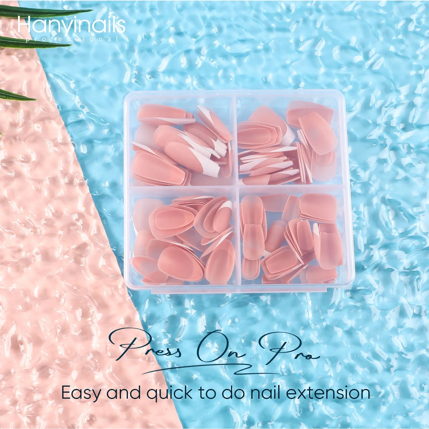 Hanyinails OEM Supplies Nail Beauty High Quality kit nails gel x tips coffin designed press on nails with packaging box