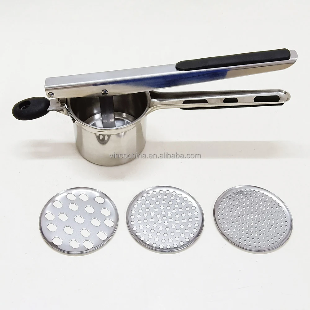 Сверхмощный большой картофель из нержавеющей стали с 3 сменными дисками