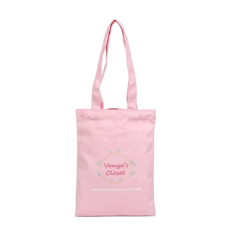Customized Pink Canvas Shoulder Mini Wholesale Tote Good Price Grocery Bags