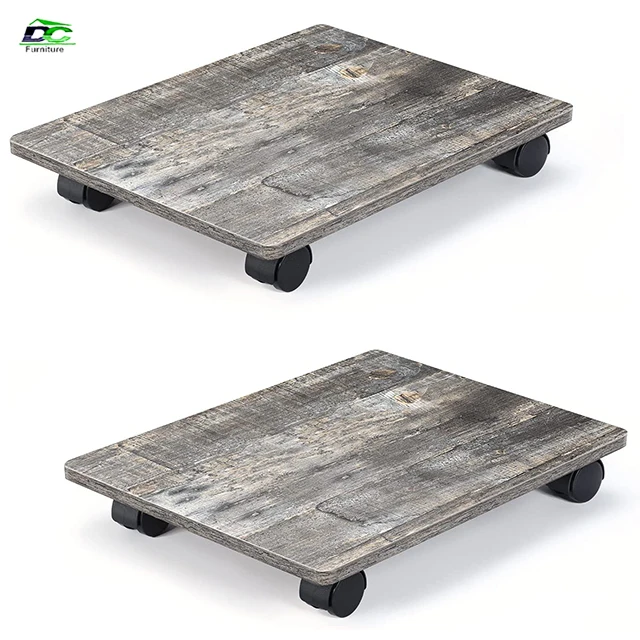 Customized Wood Computer CPU Holder Cart Mobile Pc Tower Case Cart CPU Holder CPU Stand PC Cart Computer Tower Stand