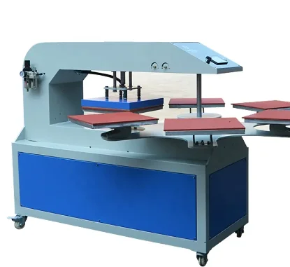 Dual Heating Platens 6 Station automatic pneumatic Sublimation Carousel Heat Press Machine For T-shirts