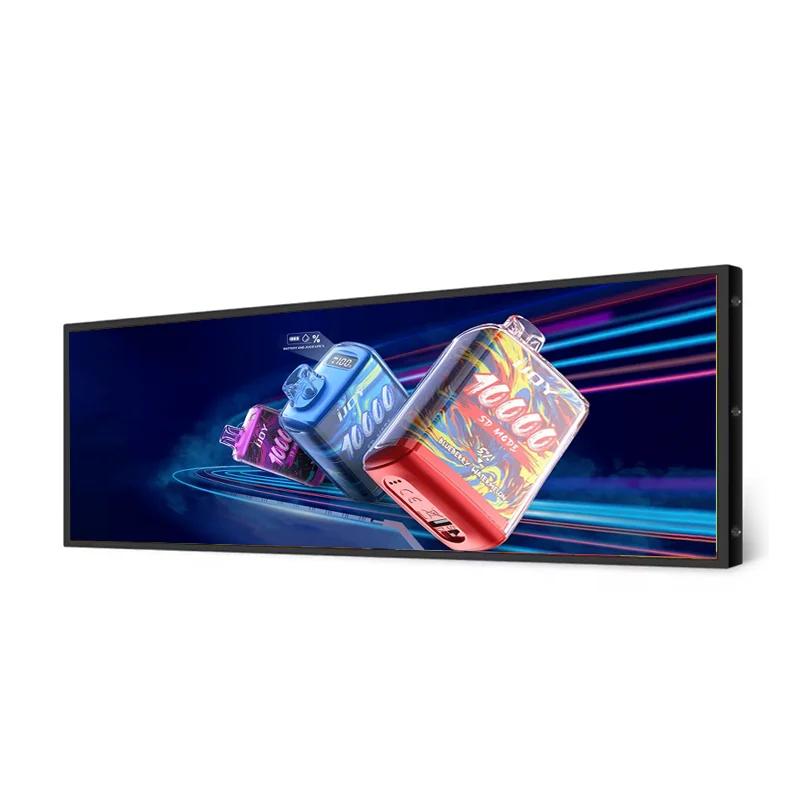 Full screen colorful ultra thin wall mount lcd display advertising playing equipment screen tv digital signage display