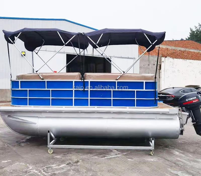 China Mini Luxury Aluminum Fishing yacht pontoon boat for sale 2 Person Floating Deck Fishing Mini Pontoon Boats for sale