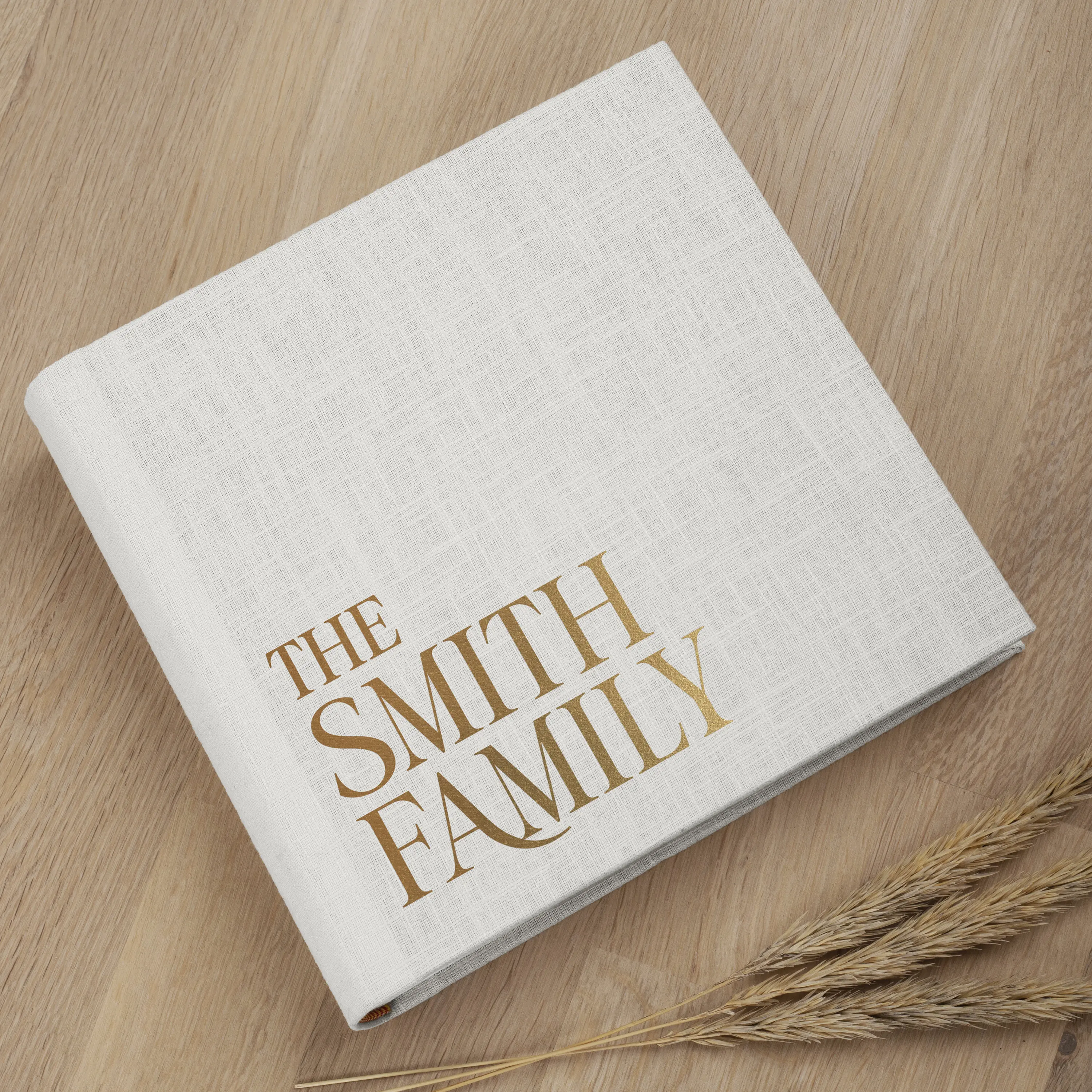 Custom Family Slip In Photo Album Personalized Linen Memory Book Wedding Photo Album with Sleeves