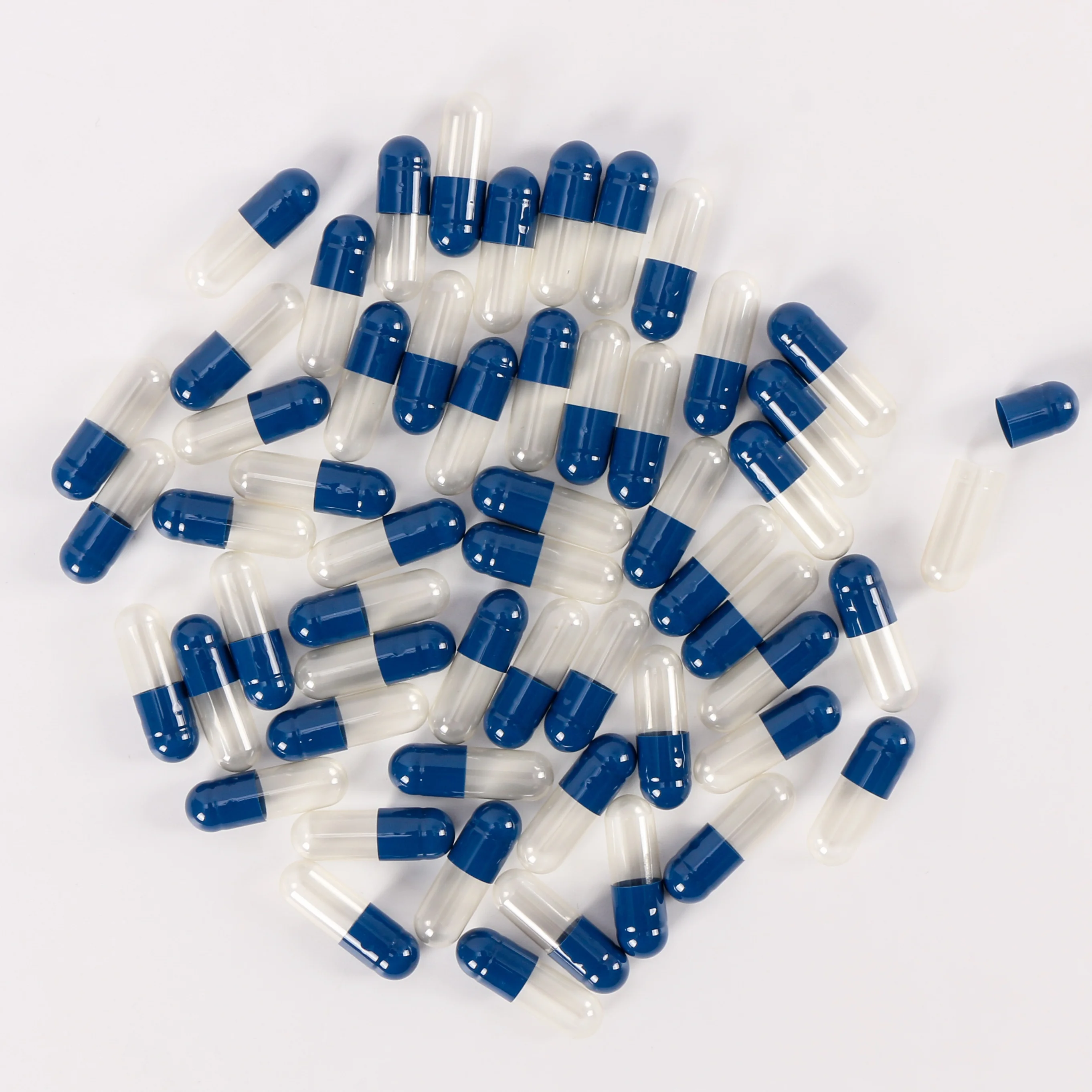 OEM/ODM service empty separated clear gelatin capsules 00 size empty capsules for powder