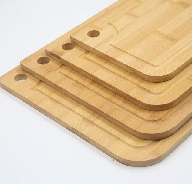 Simple square bamboo vegetable fruit cutting board