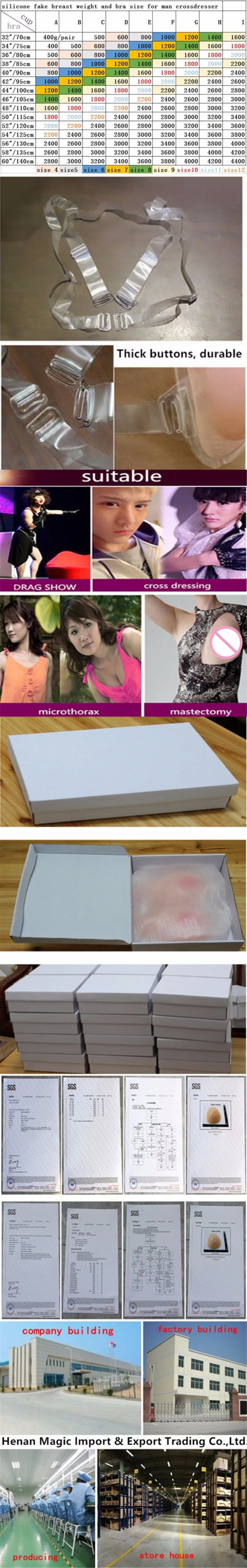 1000g/piece Silicone Breast Form Artificial  Breasts Enlargemet For Silicone Shemale Transgender Crossdresser Drag Queen