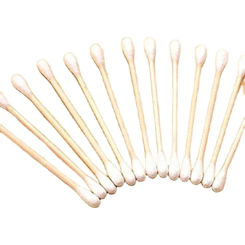 Сертификация CE, Прямая продажа с завода, 100% хлопковый ватный тампон с плоским наконечником и Деревянными Палочками