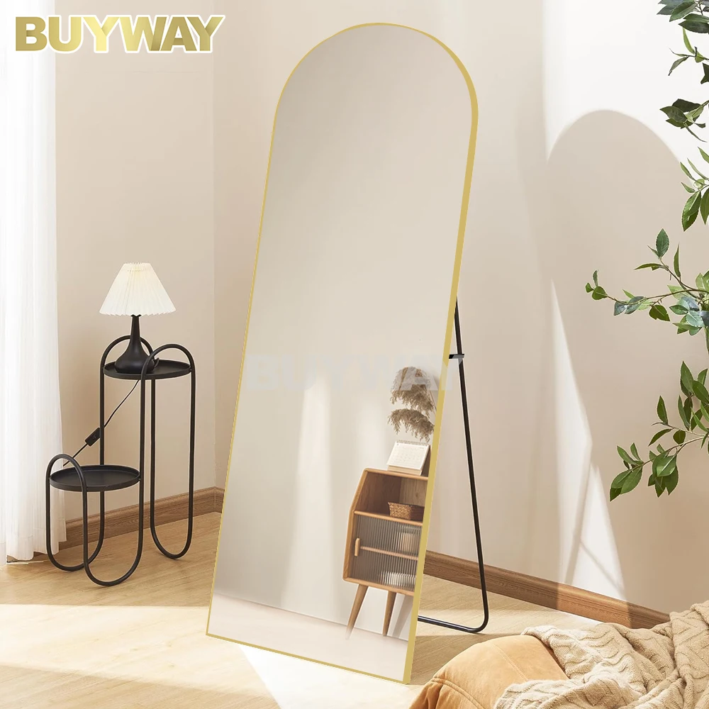 MDF Framed Custom Arch Hung Dressing Mirror With Standing Leaning Against Holder Hanging Wall Mirror Full Length Floor Mirror