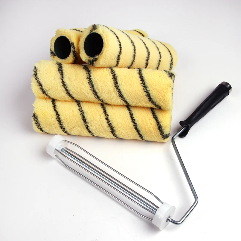 Paint Roller Tray Professional Roller Brush with 5 Replaceable Paint Roller Sleeve Black plastic Tray