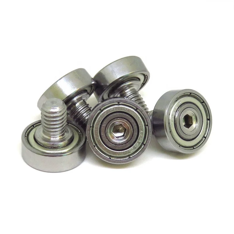 608 ZZ 608 RS Bearing Wheel 17mm 22mm OD M6 M8 Pulley Wheel External  Stainless Steel Shaft Bearing with Screw