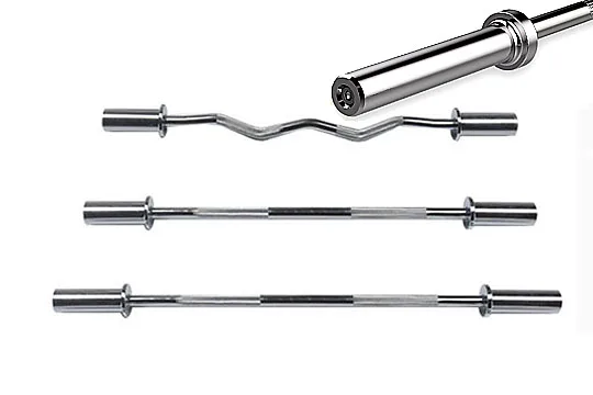 New Unisex 1200m 1500m 1800mm 2200mm gym Chrome clip Barbell stick Barra weightlifting bar