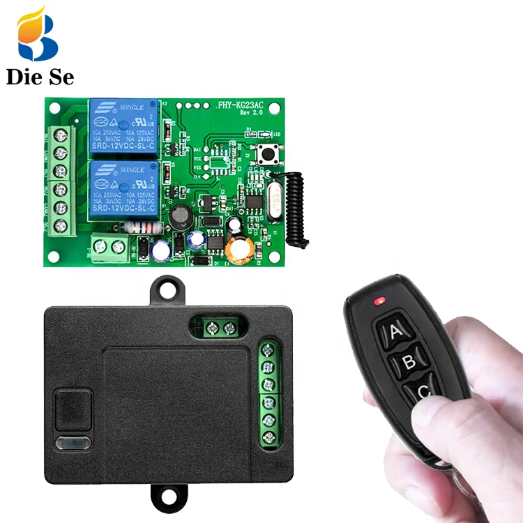 Wireless Remote Control AC220V 433 Mhz Universal Rf Relay Receiver Transmitter For Garage door and Gate Motor Control