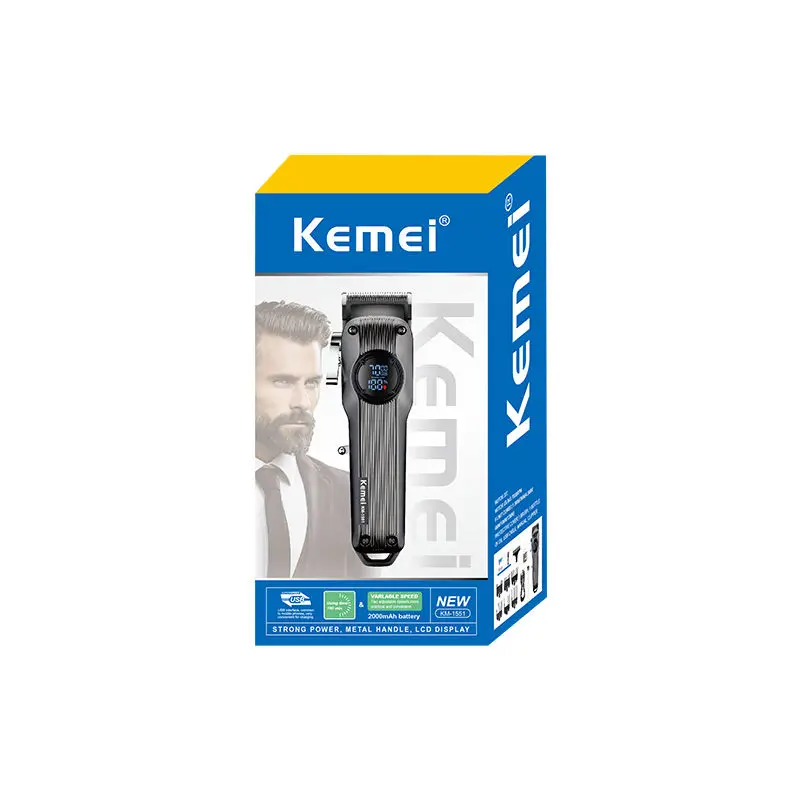 Kemei brand 1551 Professional Barber Hair clippers Cordless Rechargeable Electric Clippers With USB Power High Cut Machine