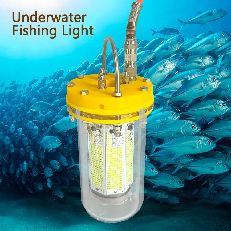 IP68 Rated 1000W 220v LED Squid Luring Lamp Green White Blue Fishing Lights for Salmon Farming & Carp Fishing Waterproof